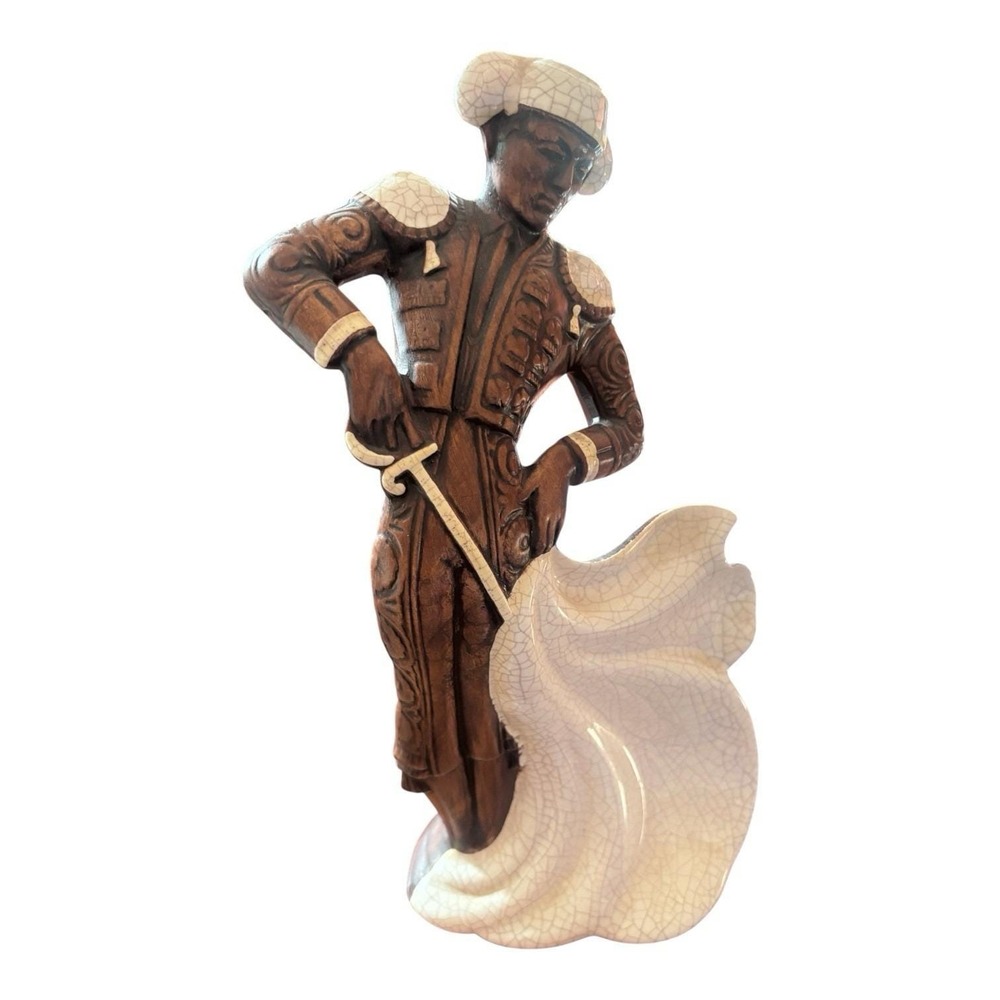 Vintage Matador Ceramic Crackle Glaze 1960 Treasure Craft USA 12"
